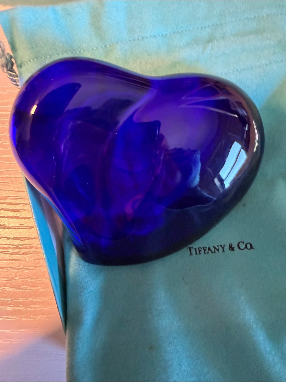 Tiffany & Co. Cobalt Blue Heart  4”